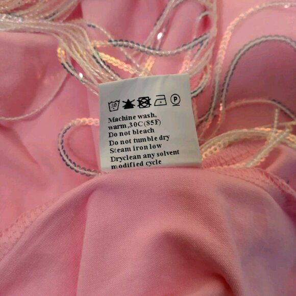 Cowboy T Shirt Large Pink Cropped Silver Fringe Western Cowgirl Crop Top - Picture 11 of 15